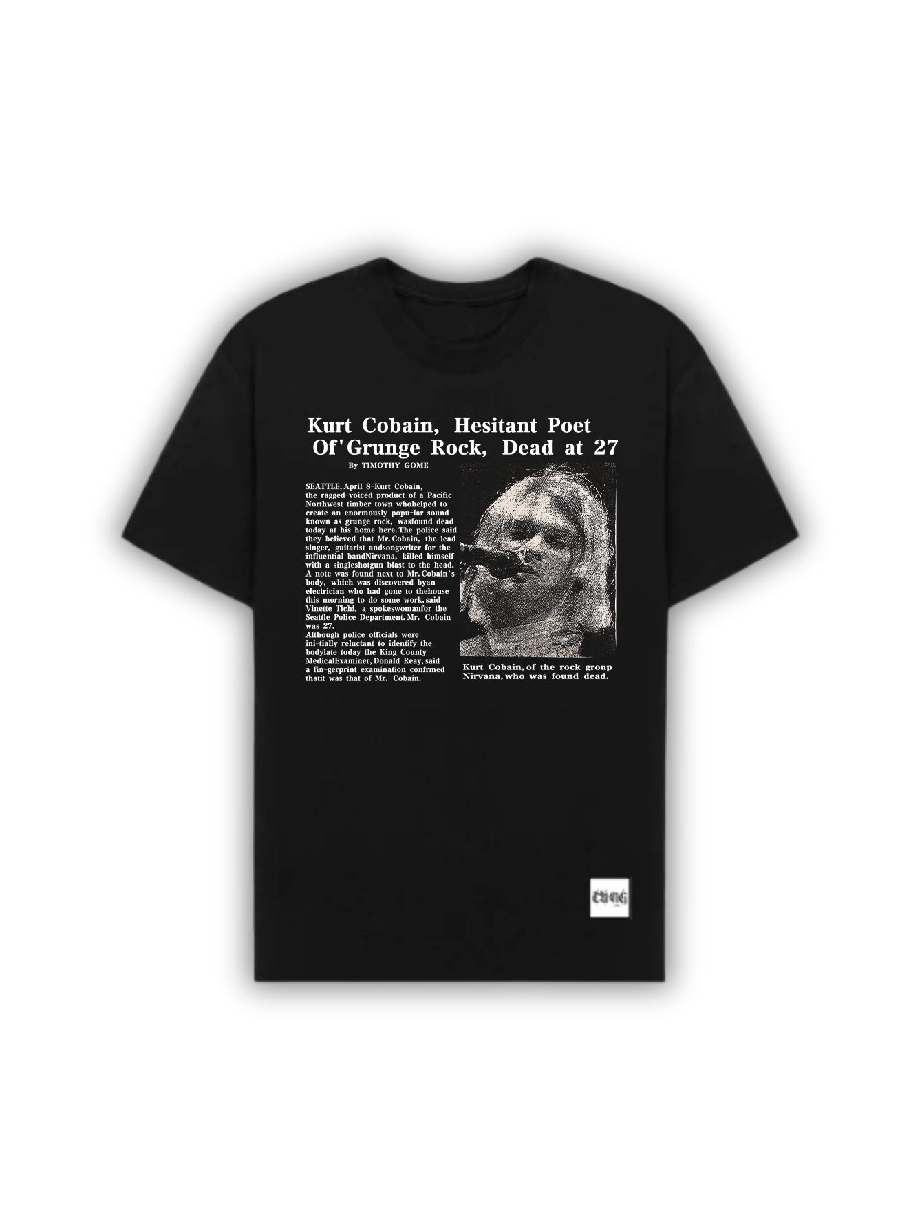 Camiseta Oversized Grunge Rock Kurt Cobain