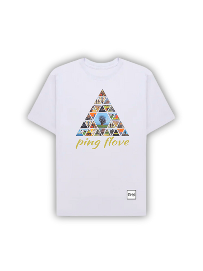 Camiseta Estampa Triangular Colorida - Estilo Criativo e Único