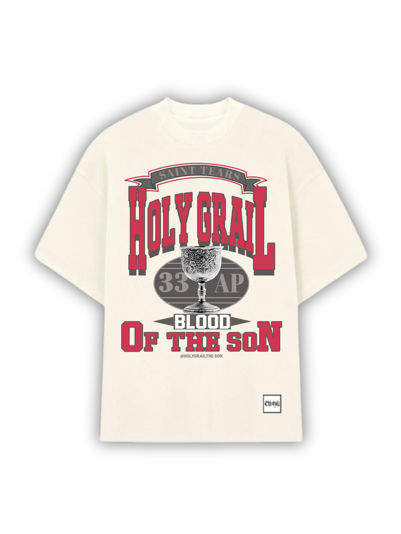 Camiseta Oversized Holy Grail - Estampa Gótica e Religiosa